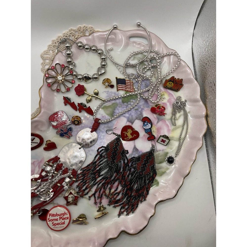 Mixed Lot Costume Jewelry, Necklaces, Pins, Bracelets, Cuffs And Earrings